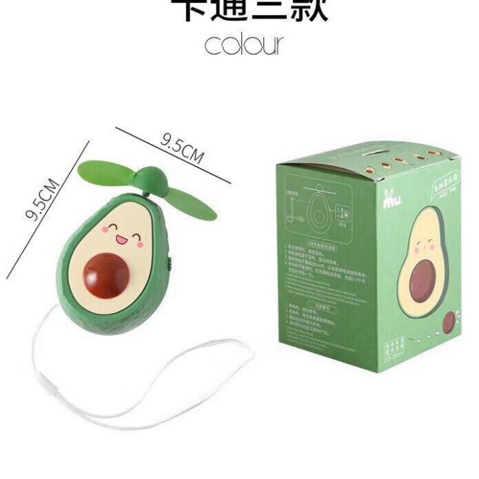 QUẠT tích điện mini cầm tay trái bơ kute( FREE SHIP)