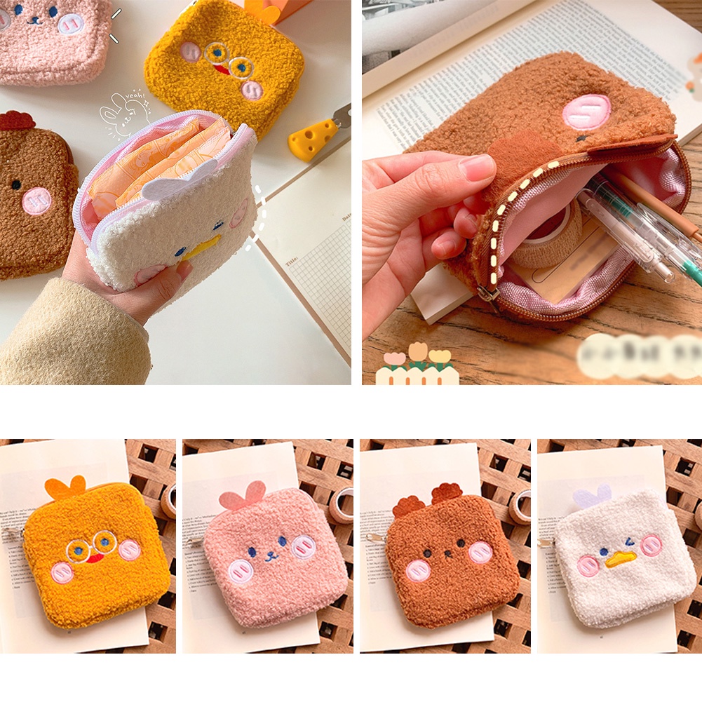 Túi Đựng Băng Vệ Sinh Mini Họa Tiết Hoạt Hình Xinh Xắn Dành Cho Nữ