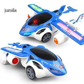 JUL Electric 360 Degree Rotation Plane Deformable Musical LED Light Toy Kids Gift