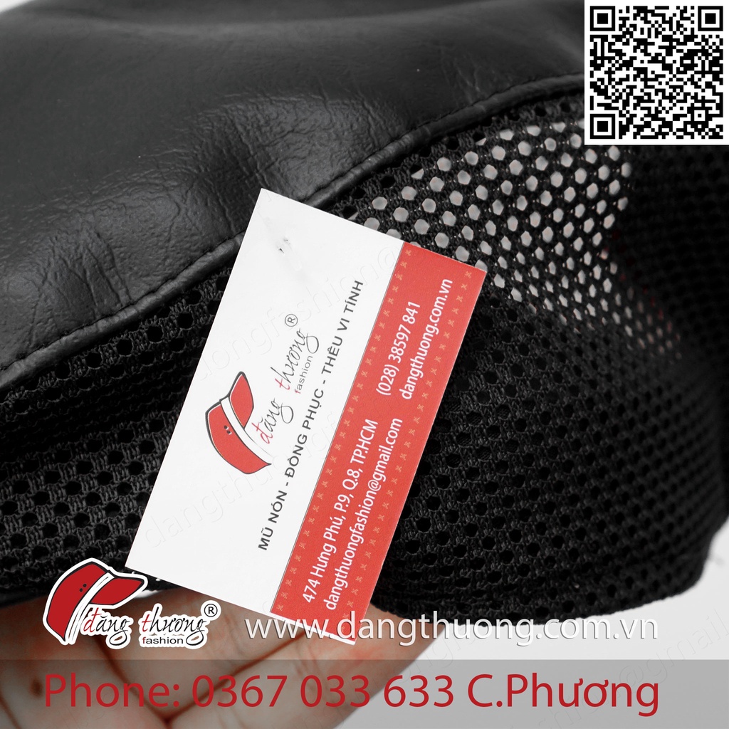 Mũ nón cóc mỏ vịt hàm ếch bere beret mũ nồi nam da pu phối lưới màu đen