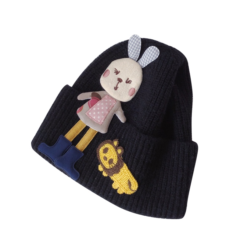 Mũ Beanie Đan Len Giữ Ấm In Họa Tiết Khủng Long / Thỏ Dễ Thương Thời Trang Mùa Đông Cho Bé Trai