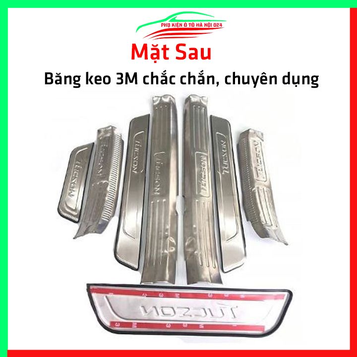 Bộ nẹp bước chân inox ô tô Tucson 2016-2019 chống trầy làm đẹp ô tô