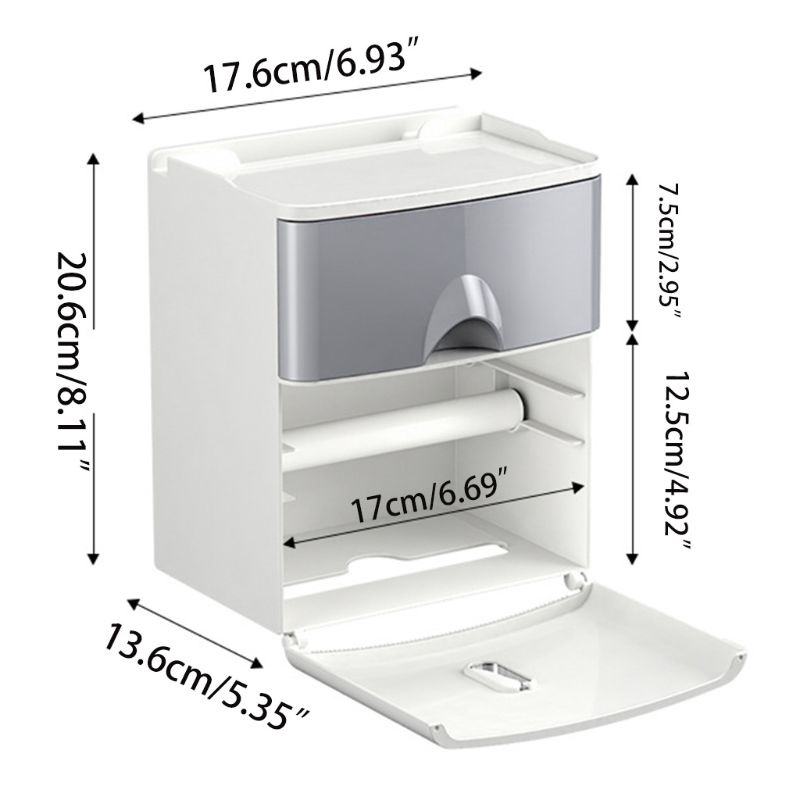 Giá Đỡ Cuộn Giấy Vệ Sinh Gắn Tường Bằng Nhựa Tiện Lợi Dành Cho Phòng Tắm