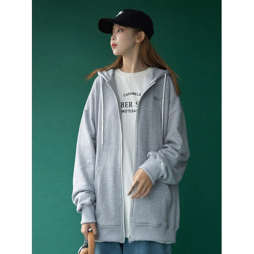 XẢ HÀNG Áo khoác hoodie nữ form rộng có dây kéo 4YOUNG FASHION ubui | BigBuy360 - bigbuy360.vn