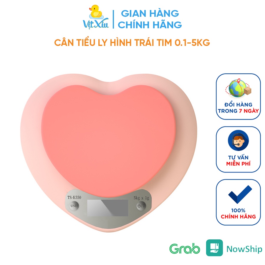 Cân tiểu ly điện tử nhà bếp mini định lượng 1g - 5kg, Cân tiểu ly làm bánh độ chính xác cao