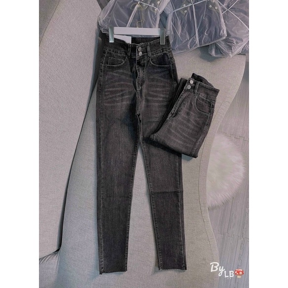 [Mã FAMARAL1 giảm 10K đơn 50K] Quần jean siêu cao 2 nút (m093)