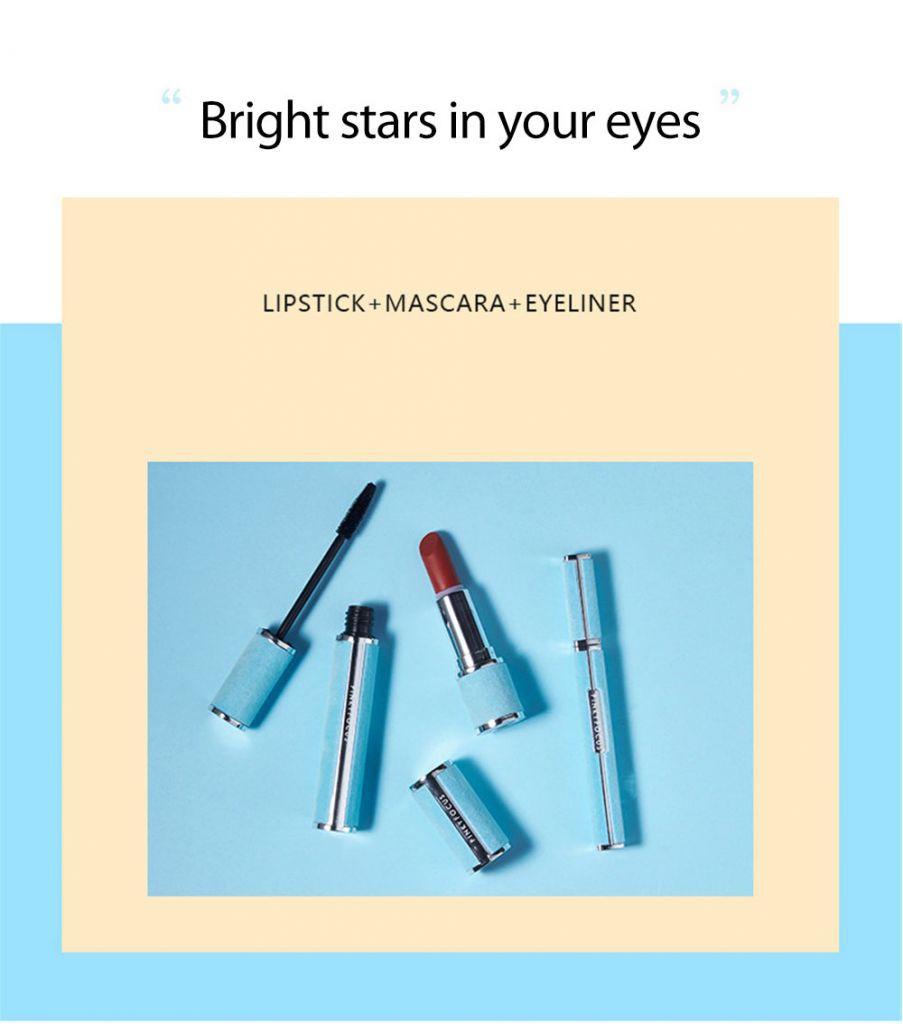 (Hàng Mới Về) Bộ Mỹ Phẩm Trang Điểm Gồm Son Môi + Bút Kẻ Mắt + Mascara + Bút Kẻ Mắt Thương Hiệu Pinkyfocus | BigBuy360 - bigbuy360.vn