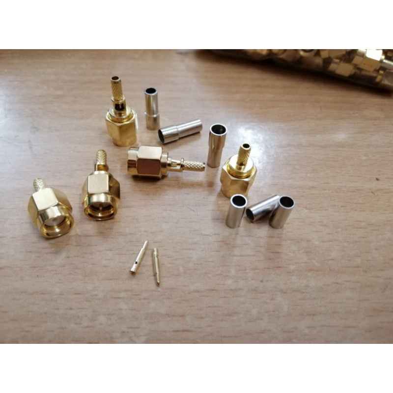 Đầu SMA, RP-SMA plug thẳng nối cáp đồng trụ RG174 RG316