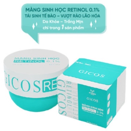 Màng Sinh Học Gicos Retinol 0.1%, Kem Body Trắng Da Mịn Màng Ngăn Ngừa Lão Hoá Hộp 250g