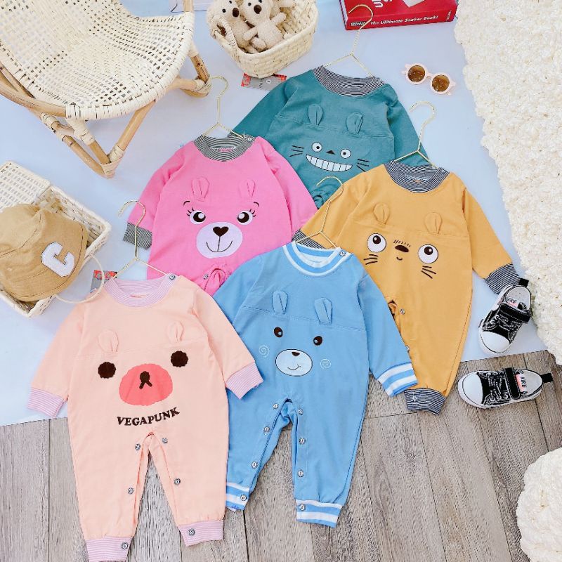 Body Liền Thân, Body Dài Sơ Sinh Vải Cotton Nhiều Mẫu Cho Bé 3-9KG