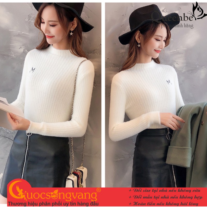 Áo len nữ dài tay áo len dáng ôm len mềm Queenbe GLA308 Cuocsongvang | BigBuy360 - bigbuy360.vn