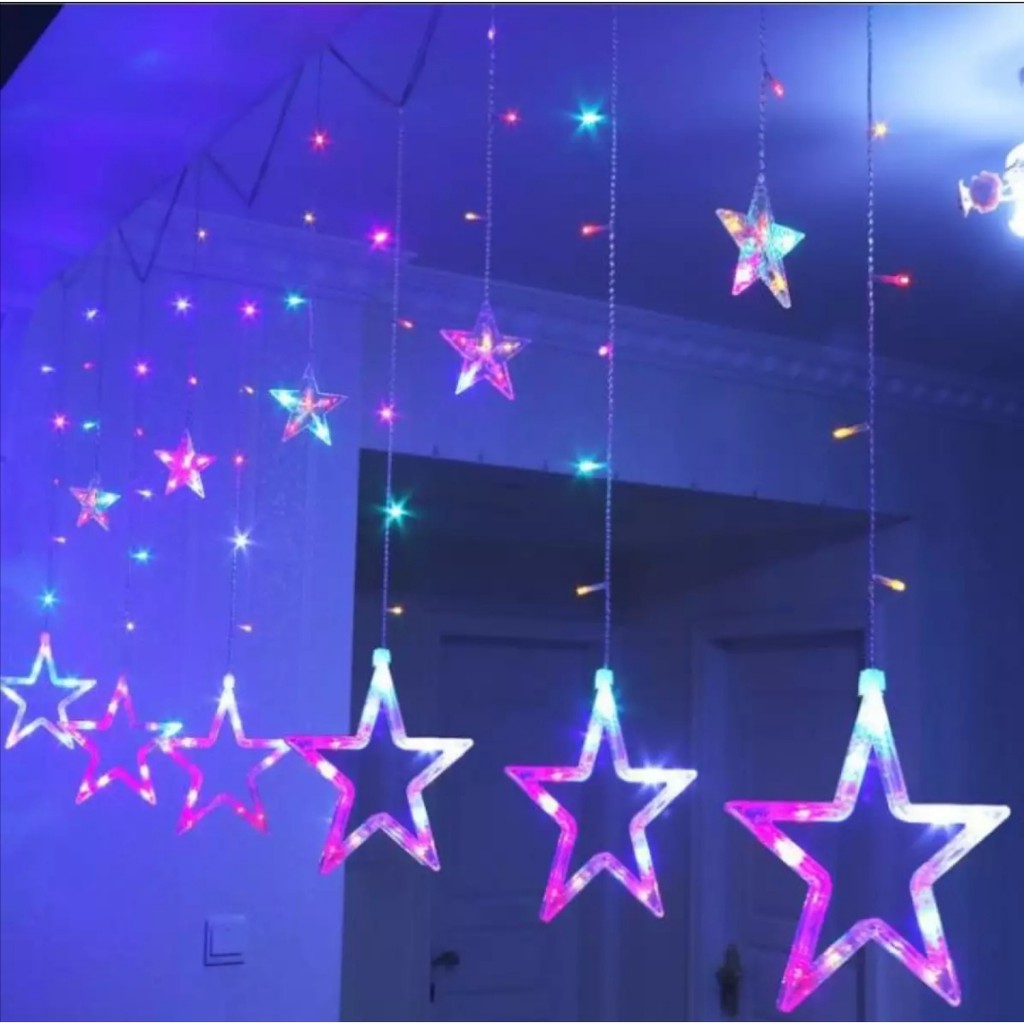 Đèn trang trí, đèn nháy hình ngôi sao nhiều chế độ. Dài 5m 12 bóng