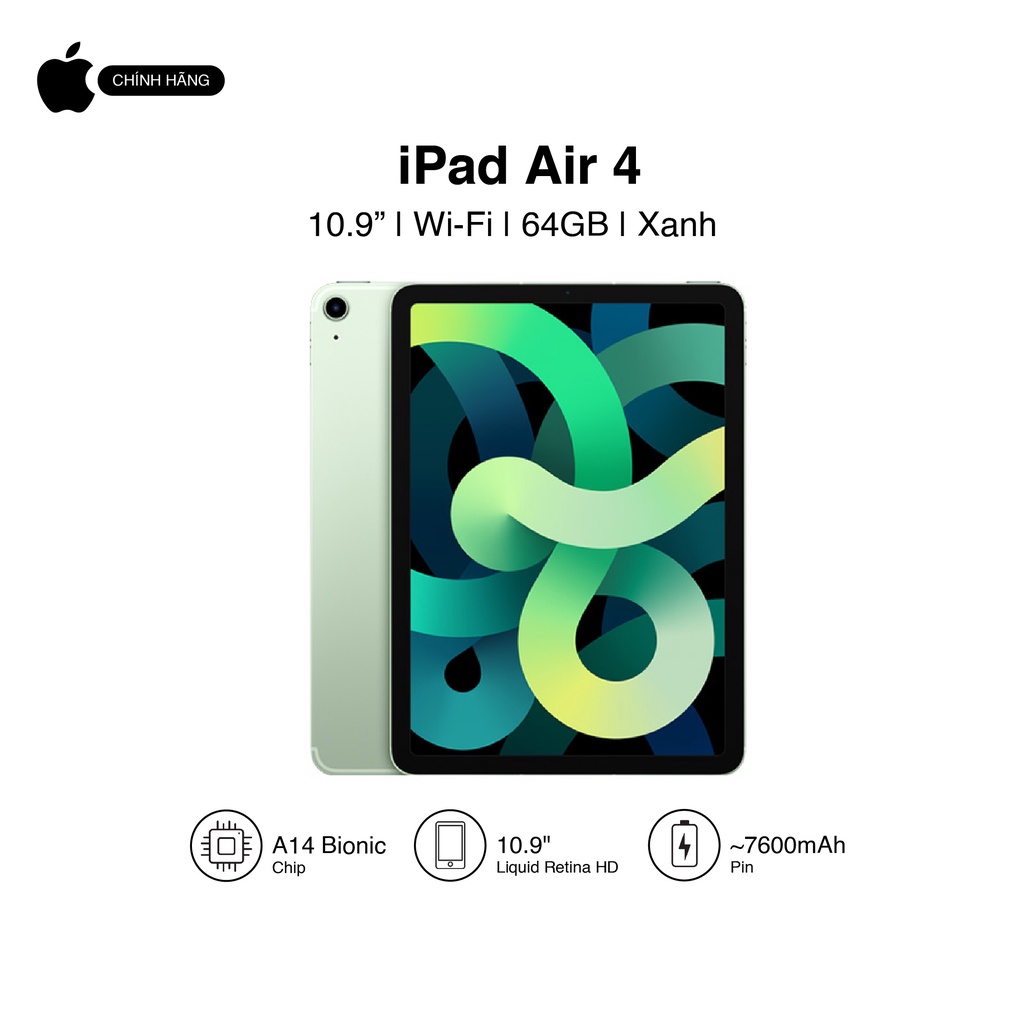 Máy tính bảng Apple iPad Air 4 10.9-inch Wi-Fi Cellular 64GB - Hàng chính hãng VN/A | WebRaoVat - webraovat.net.vn