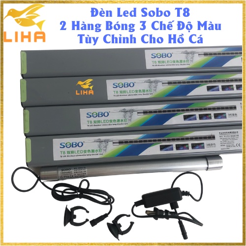Đèn Led Sobo T8 2 Hàng Led - 3 Chế Độ Màu Tùy Chỉnh Cho Hồ Cá