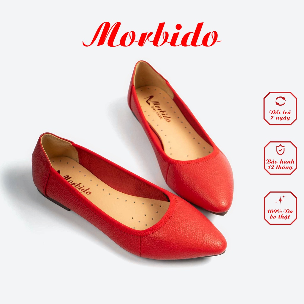 Giày Búp Bê Đế Bệt Mũi Nhọn Trơn Morbido 101