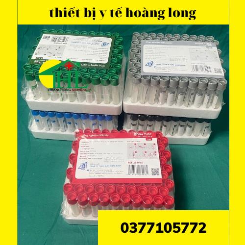 Ống nghiệm Heparin nắp màu đen khay 100 ống