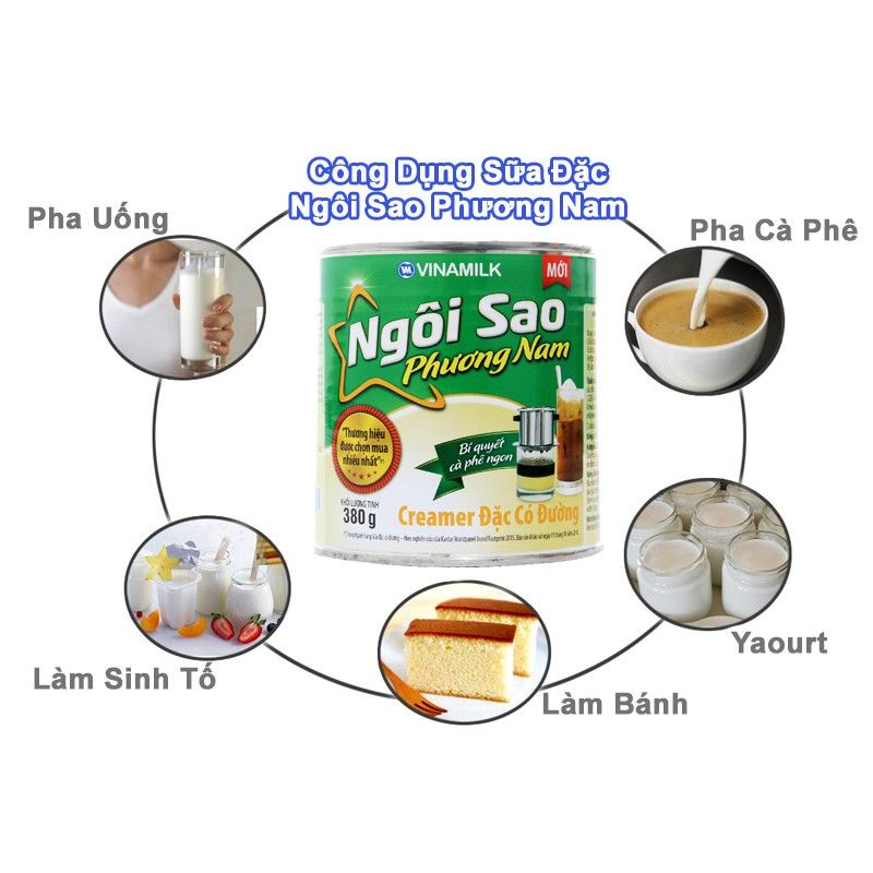 NOW SHIP -Sữa đặc có đường ngôi sao phương nam hộp giấy 380g