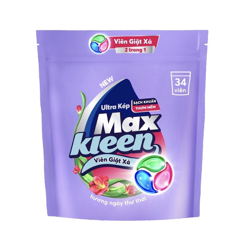 Túi Viên Giặt Xả MaxKleen 34 Viên