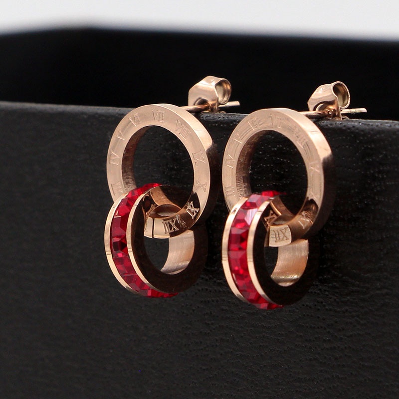 Bông Tai Bằng Thép Không Gỉ 316L Đính Đá Zircon Thời Trang Dành Cho Nữ