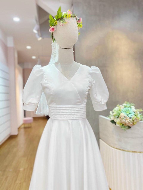 ĐẦM XOÈ EO CON KIẾN PHỐI NƠ XINH XẮN full size s/M /L/XL