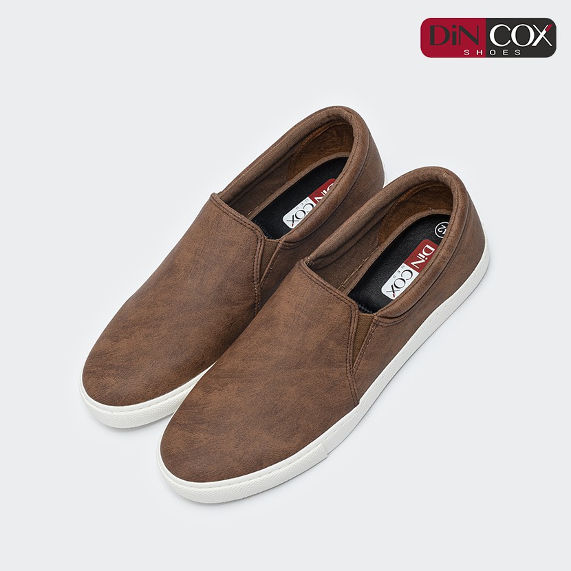 Giày Lười Sneaker Da Nam DINCOX C38 Đơn Giản, Lịch Lãm Brown