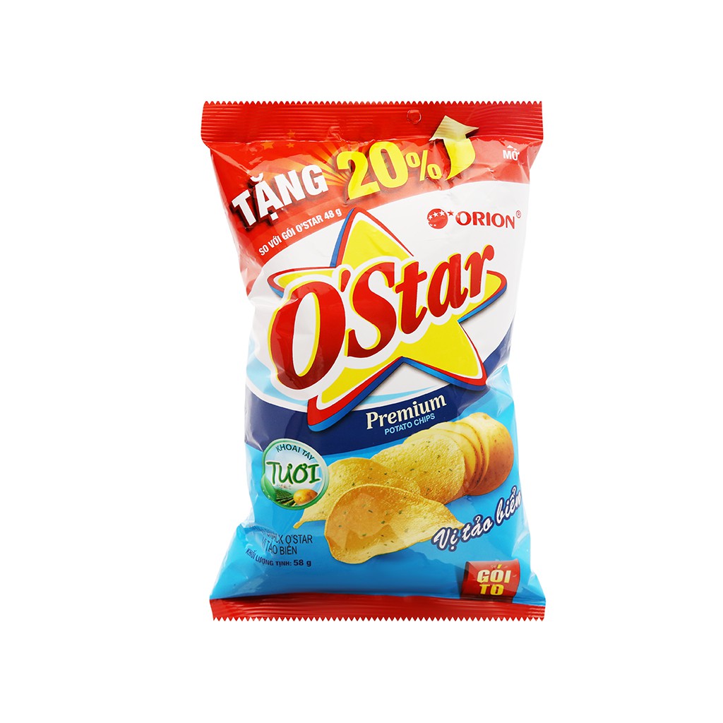 Snack khoai tây vị tảo biển O'Star gói 48g