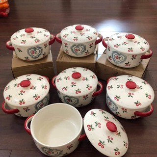Tô sứ có nắp Cherry kiểu Bắc Âu sang trọng