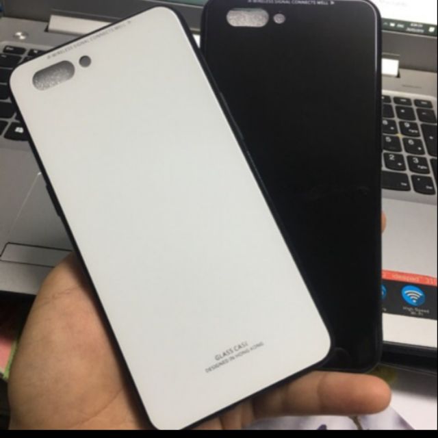 Ốp lưng kính viền dẻo oppo A3s ( lưng kính tráng gương)