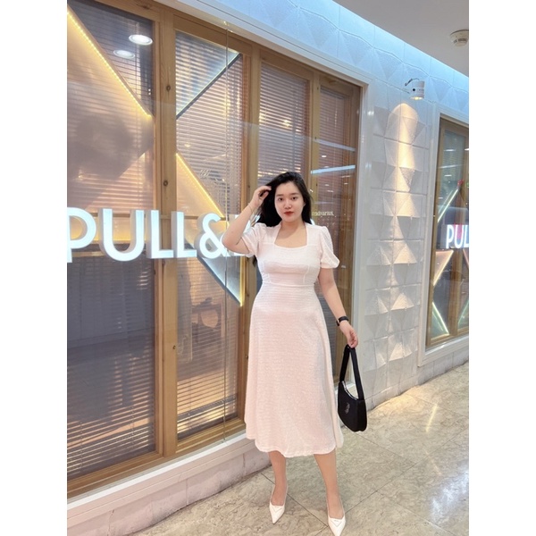 Váy maxi bigsize cột nơ lưng phối màu Holly