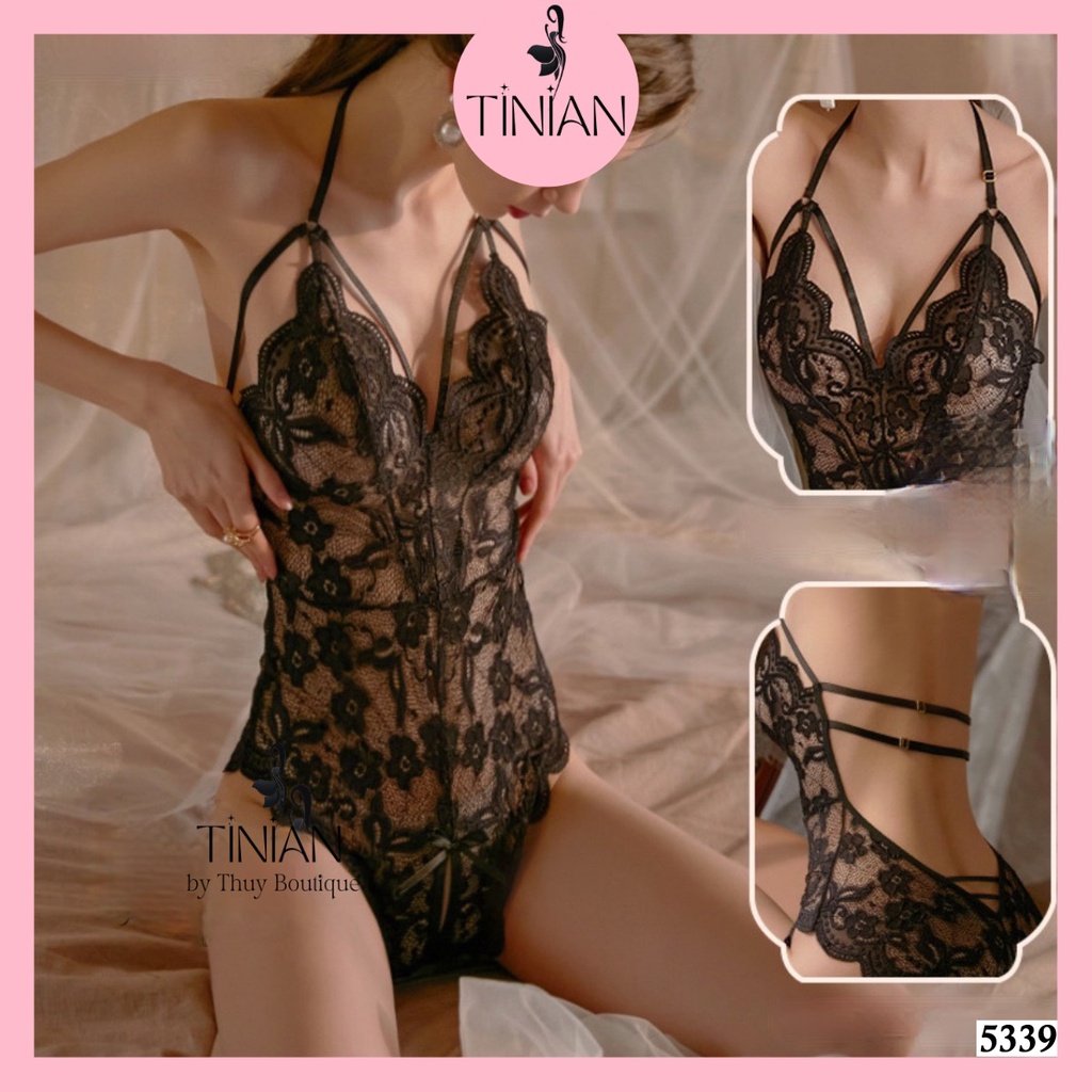 Đồ ngủ ren TINIAN sexy gợi cảm xuyên thấu jumsuit quyến rũ dễ thương hở lưng 5339