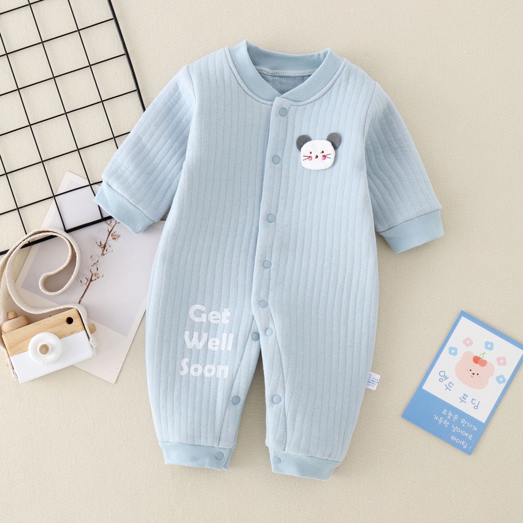 Body Liền Thân Trần Bông Cúc Giữa 3 Lớp Xuất Hàn Cao Cấp Cho Bé Trai,Bé Gái