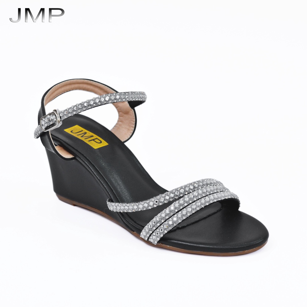 Giày Sandal Nữ Đế Xuồng Quai Đính Hạt Xinh Xắn Cao 7Cm - JMP - Đế Cao Su Chống Trượt - AH271