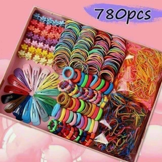 Hộp dây cột tóc 780 món cho bé yêu