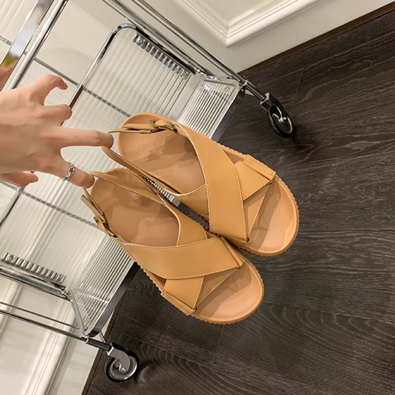 Giày Sandal Đế Dày Có Khóa Gài Phong Cách Cổ Tích Thời Trang 2022 Cho Nữ