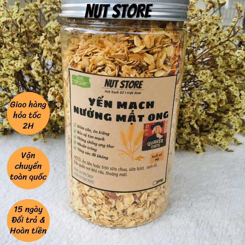 Yến mạch rang mật ong Nut Store 500g