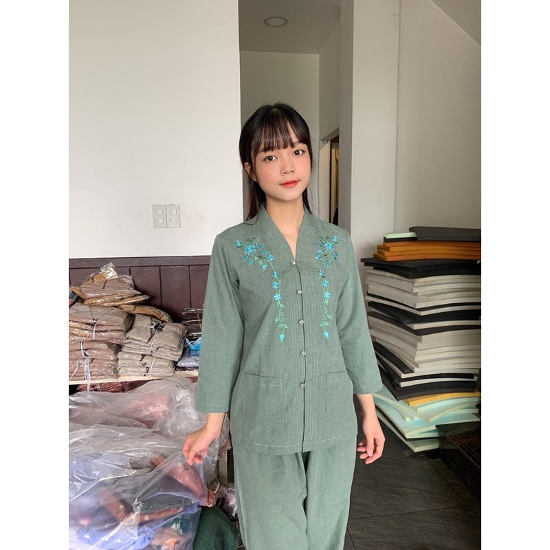 đồ lam đi chùa, thời trang nữ, bà lai,cho người trung niên | BigBuy360 - bigbuy360.vn