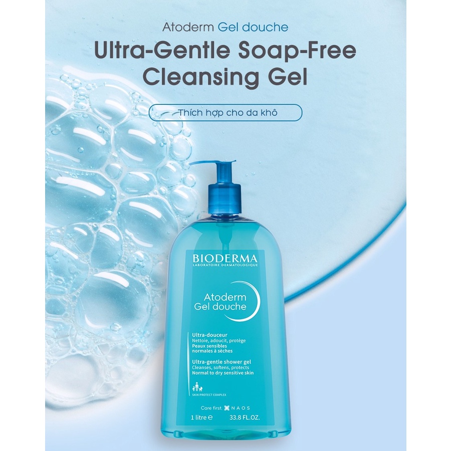 Gel tắm làm dịu và bảo vệ da khô, nhạy cảm Bioderma Atoderm Gel Douche