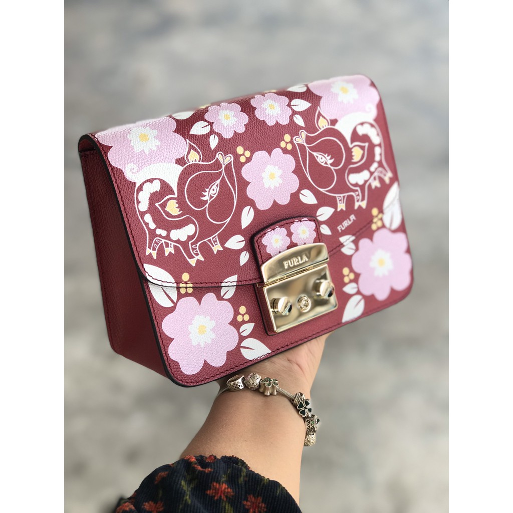 Túi xách nữ chính hãng Furla Metro Size 21cm bản limit phối hoạ tiết siêu đẹp cho chị em