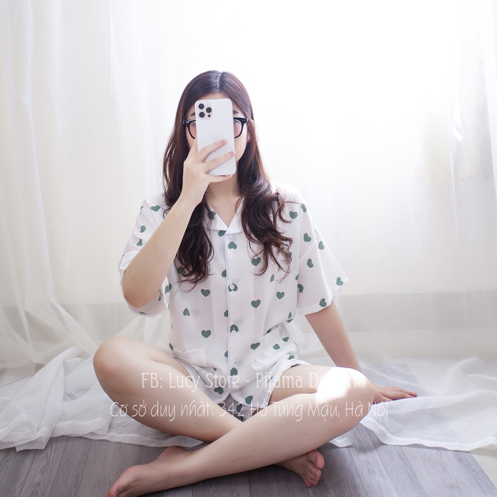 Bộ Ngủ Nữ Lụa Cao Cấp Pijama, Đồ Bộ Nữ Mặc Nhà Dễ Thương Chất Mát Vải Lụa Hàn Tự Thiết Kế | WebRaoVat - webraovat.net.vn