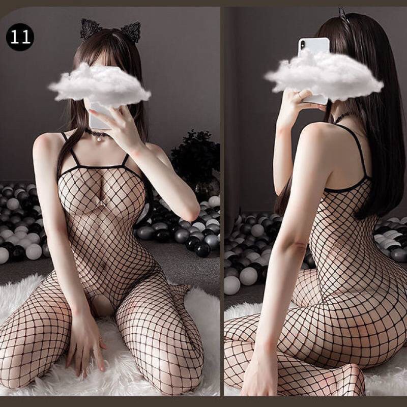 Hot - Bộ đồ ngủ lưới xẻ đáy body stocking sexy