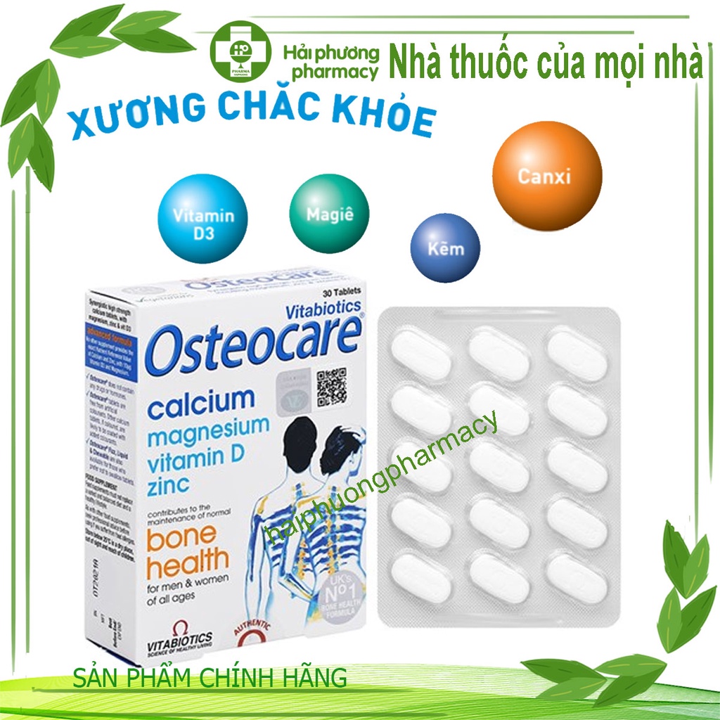 OSTEOCARE - Viên uống bổ sung canxi, khoáng chất, vitamin D, kẽm giúp xương chắc khoẻ