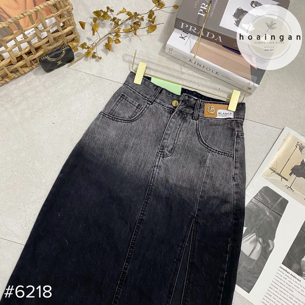 Chân váy bò nữ loang khói xẻ tà cao dáng dài