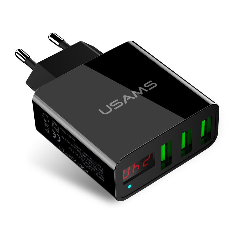 Củ sạc tích hợp 3 cổng USB tiện dụng USAMS us-cc035 3A