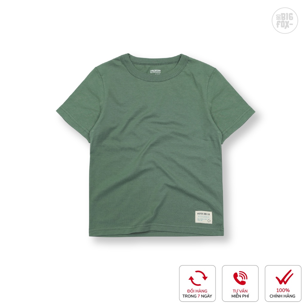 Áo phông trơn cho bé trai BIGFOX - MISS MEOW chất liệu cotton màu đỏ trắng vàng xanh ghi size trẻ em 3,4,5,6,7,8 tuổi