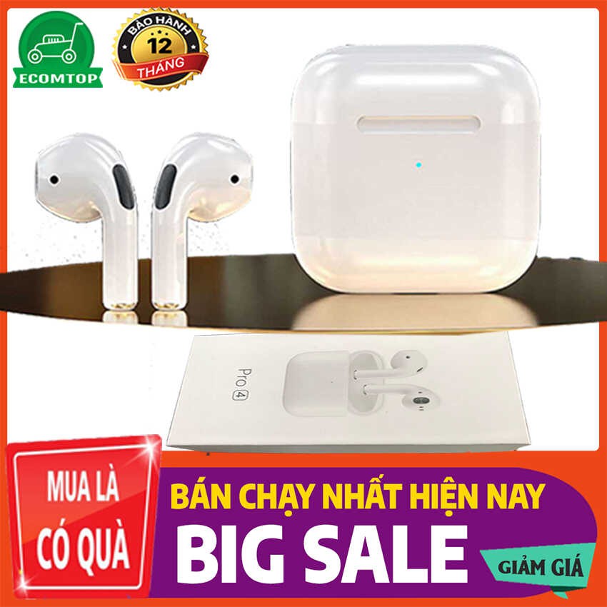 [Tai nghe Pro4-Full linh kiện] Tai Nghe Bluetooth nhét tai không dây mini 5.0 giá rẻ - Phiên Bản Nâng Cấp 2021