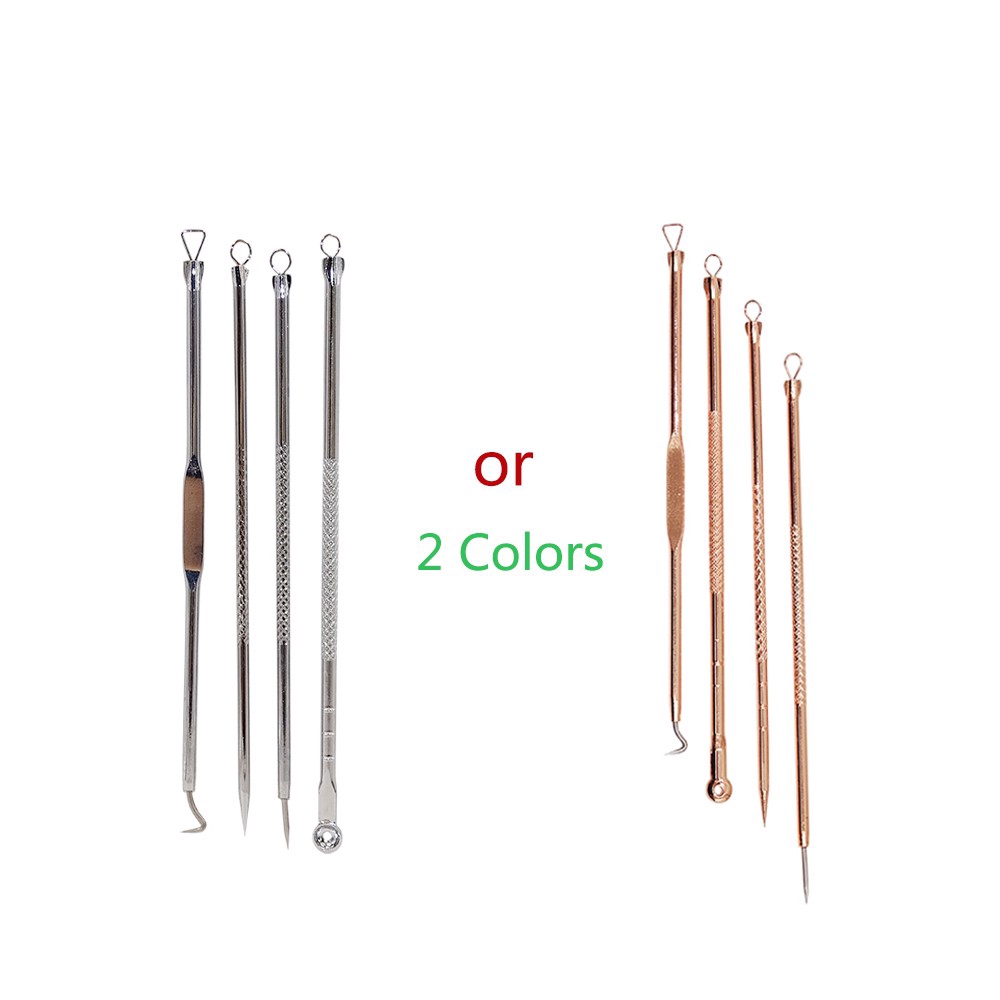 Set 4 Cây Nặn Mụn Đầu Đen Salorie Bằng Thép Không Gỉ Nhanh Gọn Tiện Dụng