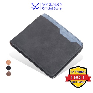Ví Da Nam Cao cấp Xốp Vicenzo Mã Baelery Gập Ngang Trẻ Trung. Ví Nam Đựng Tiền Đựng Thẻ Nhỏ Gọn - Mã VN07