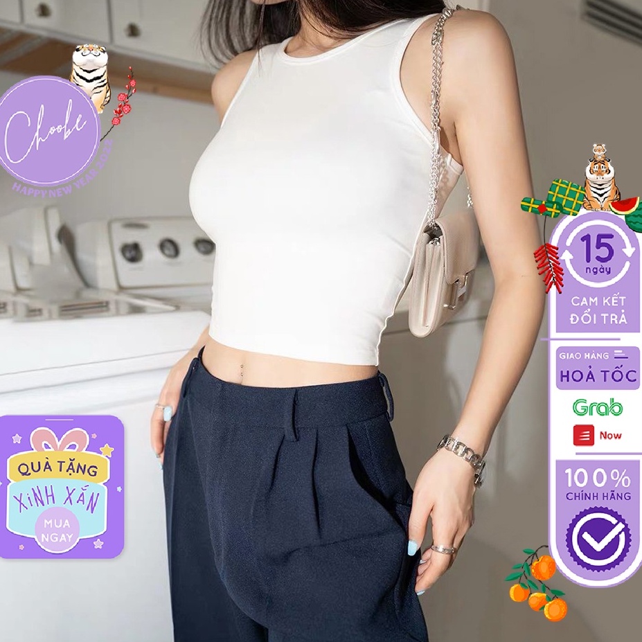 Áo croptop nữ TATO C.03 sát nách ba lỗ thun không tay kiểu ôm body tank top vải cotton co giãn tốt | BigBuy360 - bigbuy360.vn