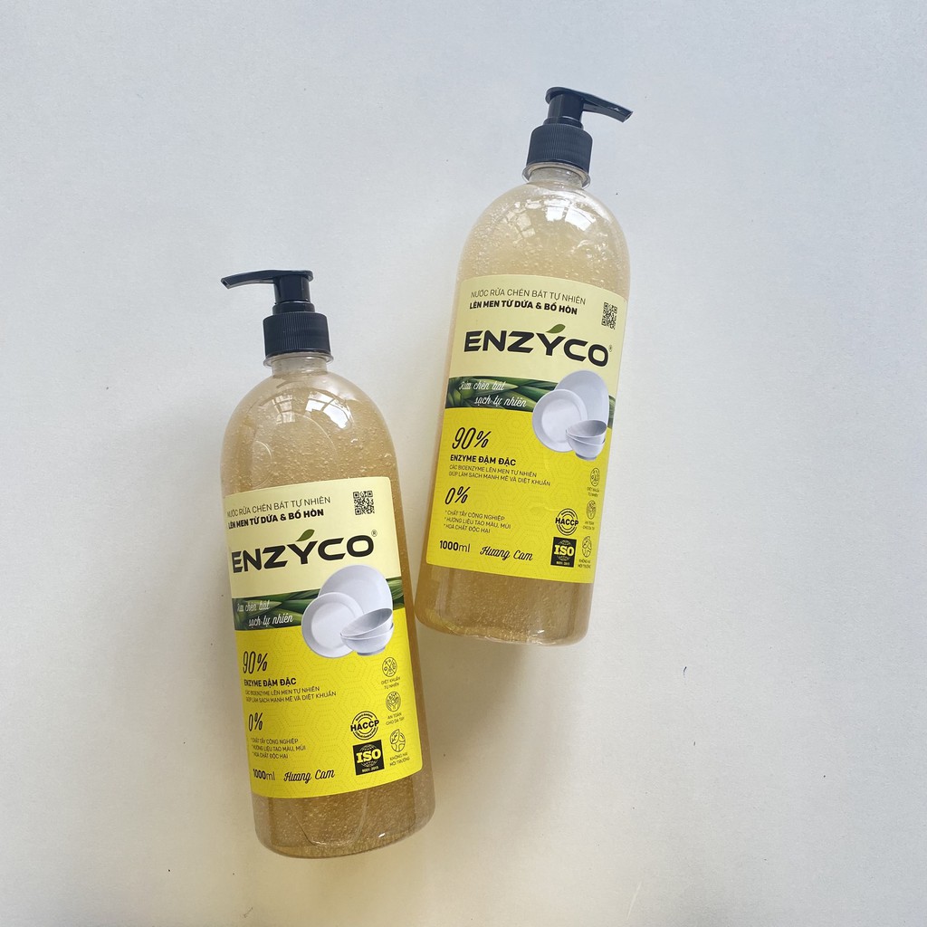 Nước Rửa Bát Sinh Học ENZYCO 90% Enzyme Tự Nhiên Từ Dứa Bồ Hòn 1L 식기 세척액 Dishwashing Liquid