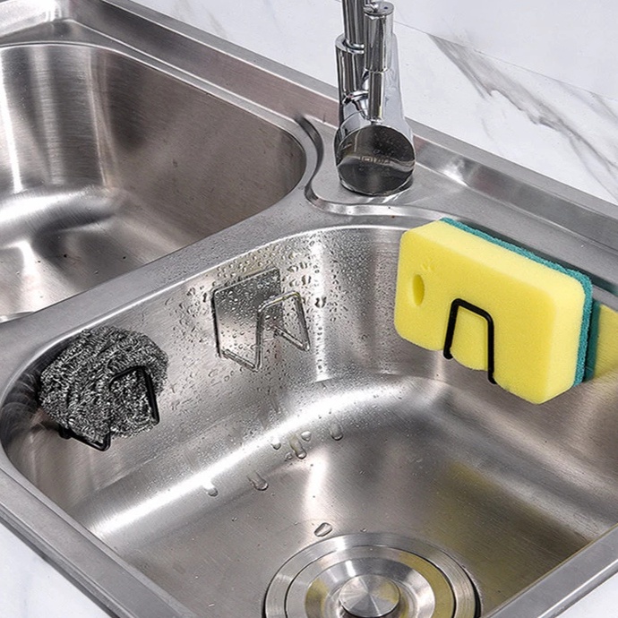 Giá đựng mút rửa chén bằng thép không gỉ tiện dụng cho nhà bếp/ nhà tắm